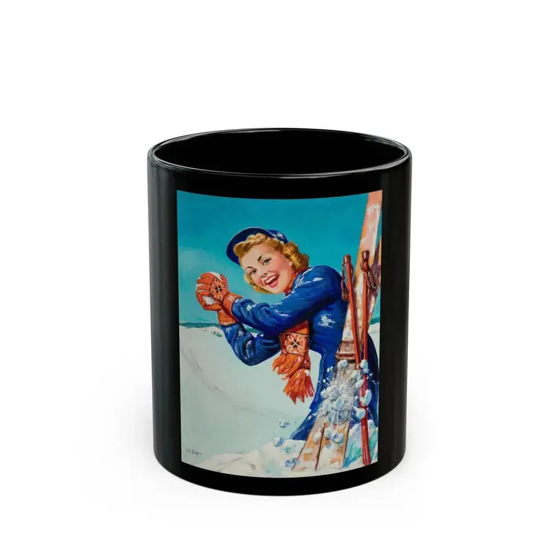 Fun on the Slopes - Black Coffee Mug 11oz - Go Mug Yourself