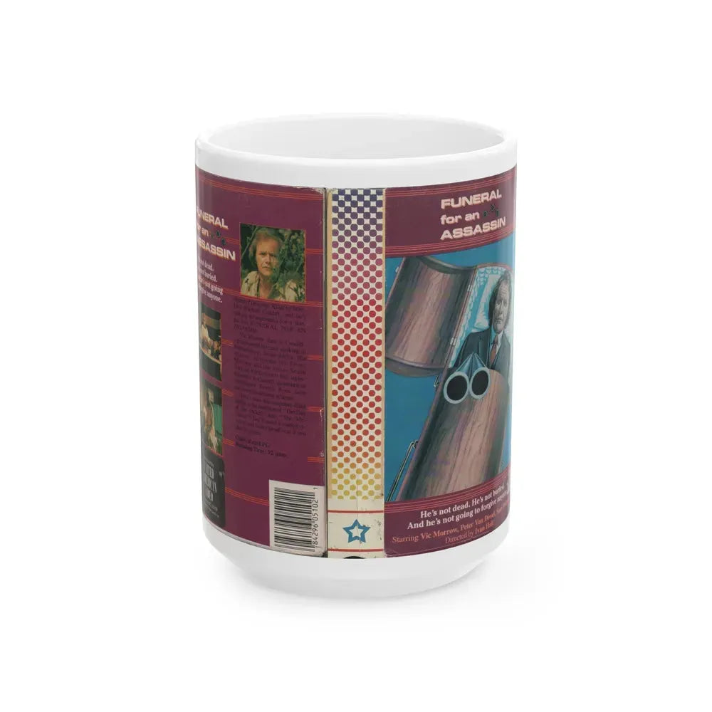 FUNERAL FOR AN ASSASSIN (VHS COVER) - White Coffee Mug 15oz - Go Mug Yourself