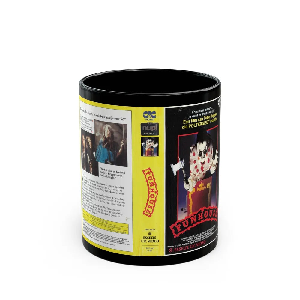 FUNHOUSE ESSELTE CIC VIDEO (VHS COVER) - Black Coffee Mug-11oz-Go Mug Yourself