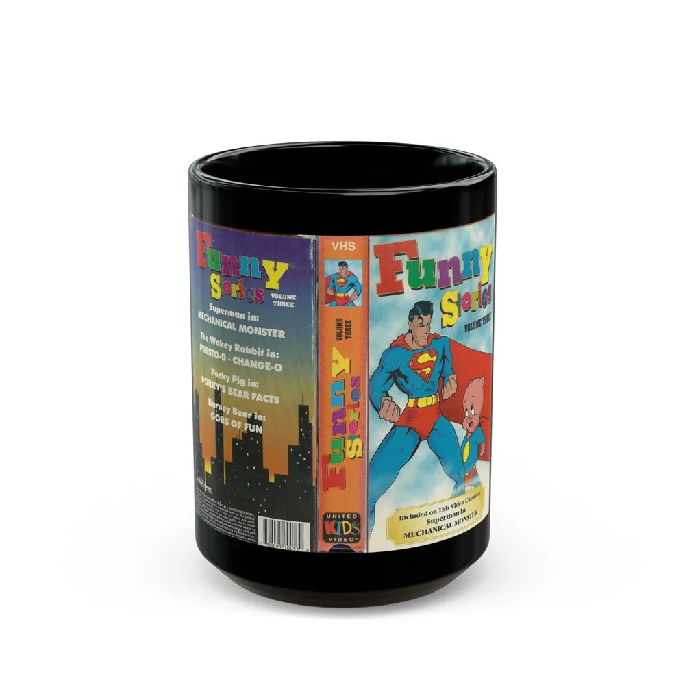 FUNNY STORIES VOLUME THREE (VHS COVER) - Black Coffee Mug-15oz-Go Mug Yourself