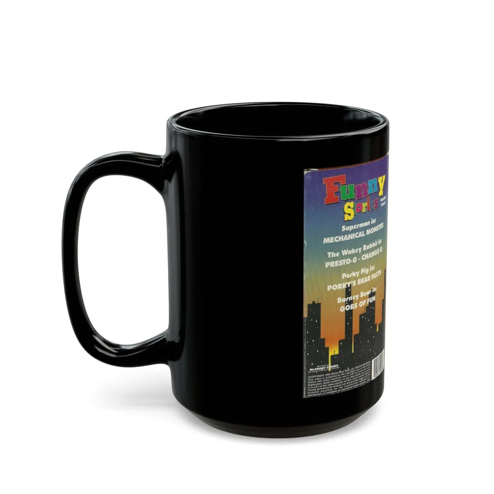 FUNNY STORIES VOLUME THREE (VHS COVER) - Black Coffee Mug-Go Mug Yourself