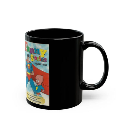 FUNNY STORIES VOLUME THREE (VHS COVER) - Black Coffee Mug-Go Mug Yourself