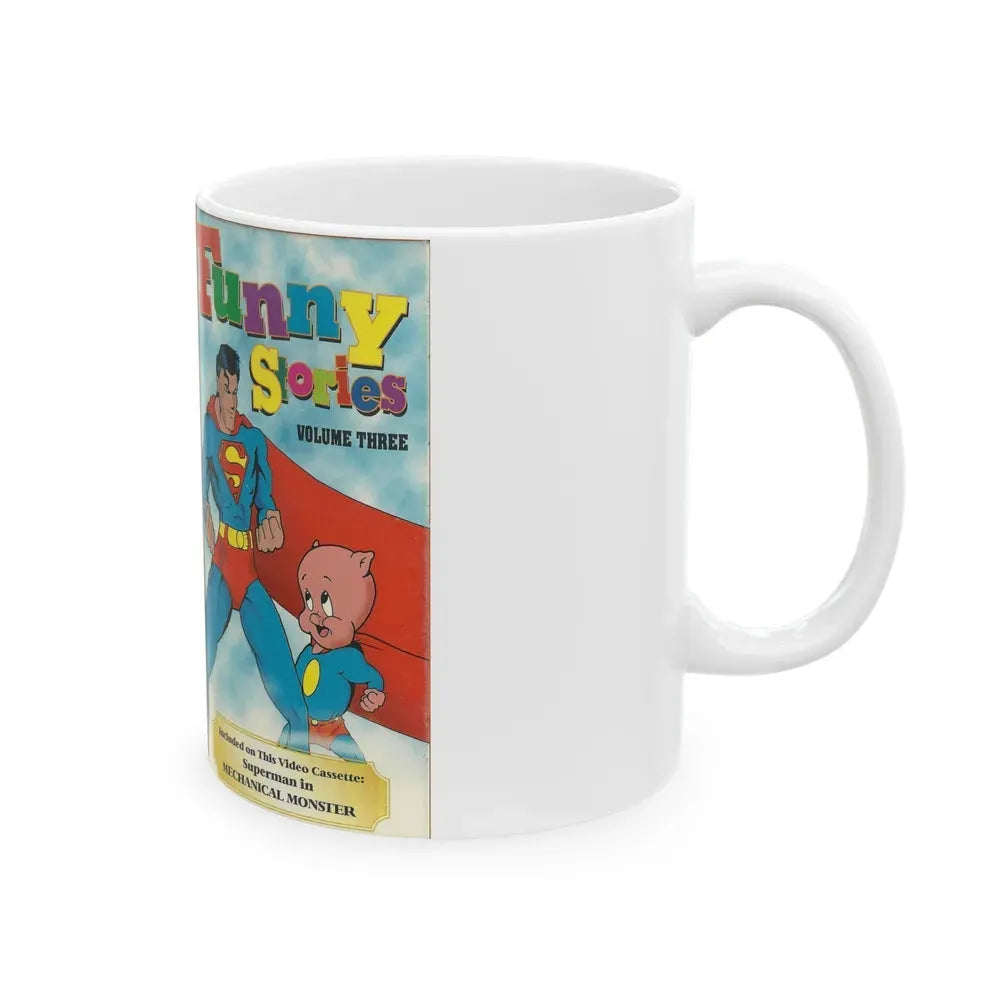 FUNNY STORIES VOLUME THREE (VHS COVER) - White Coffee Mug - Go Mug Yourself