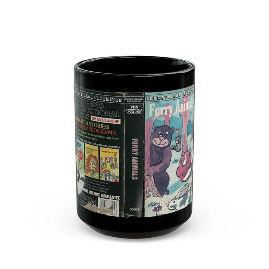 FURRY ANIMALS EDUCATIONAL FAVORITES (VHS COVER) - Black Coffee Mug-15oz-Go Mug Yourself