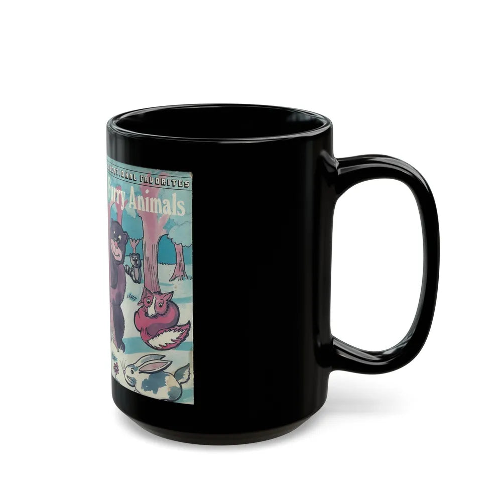 FURRY ANIMALS EDUCATIONAL FAVORITES (VHS COVER) - Black Coffee Mug-Go Mug Yourself