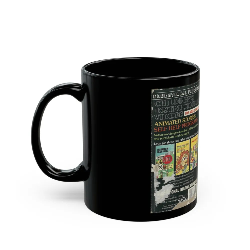 FURRY ANIMALS EDUCATIONAL FAVORITES (VHS COVER) - Black Coffee Mug-Go Mug Yourself