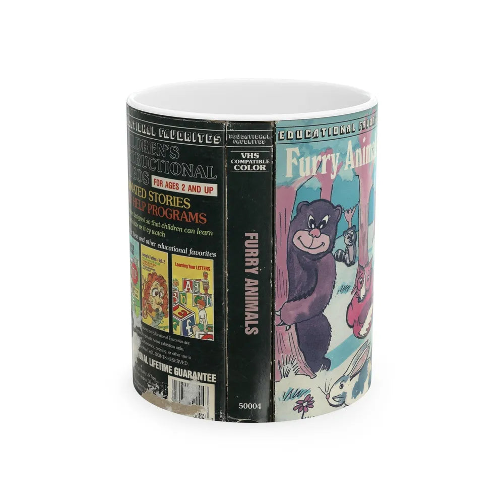 FURRY ANIMALS EDUCATIONAL FAVORITES (VHS COVER) - White Coffee Mug-11oz-Go Mug Yourself