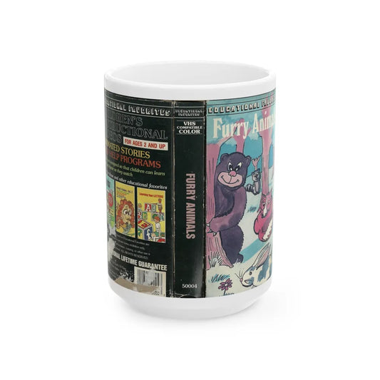 FURRY ANIMALS EDUCATIONAL FAVORITES (VHS COVER) - White Coffee Mug-15oz-Go Mug Yourself