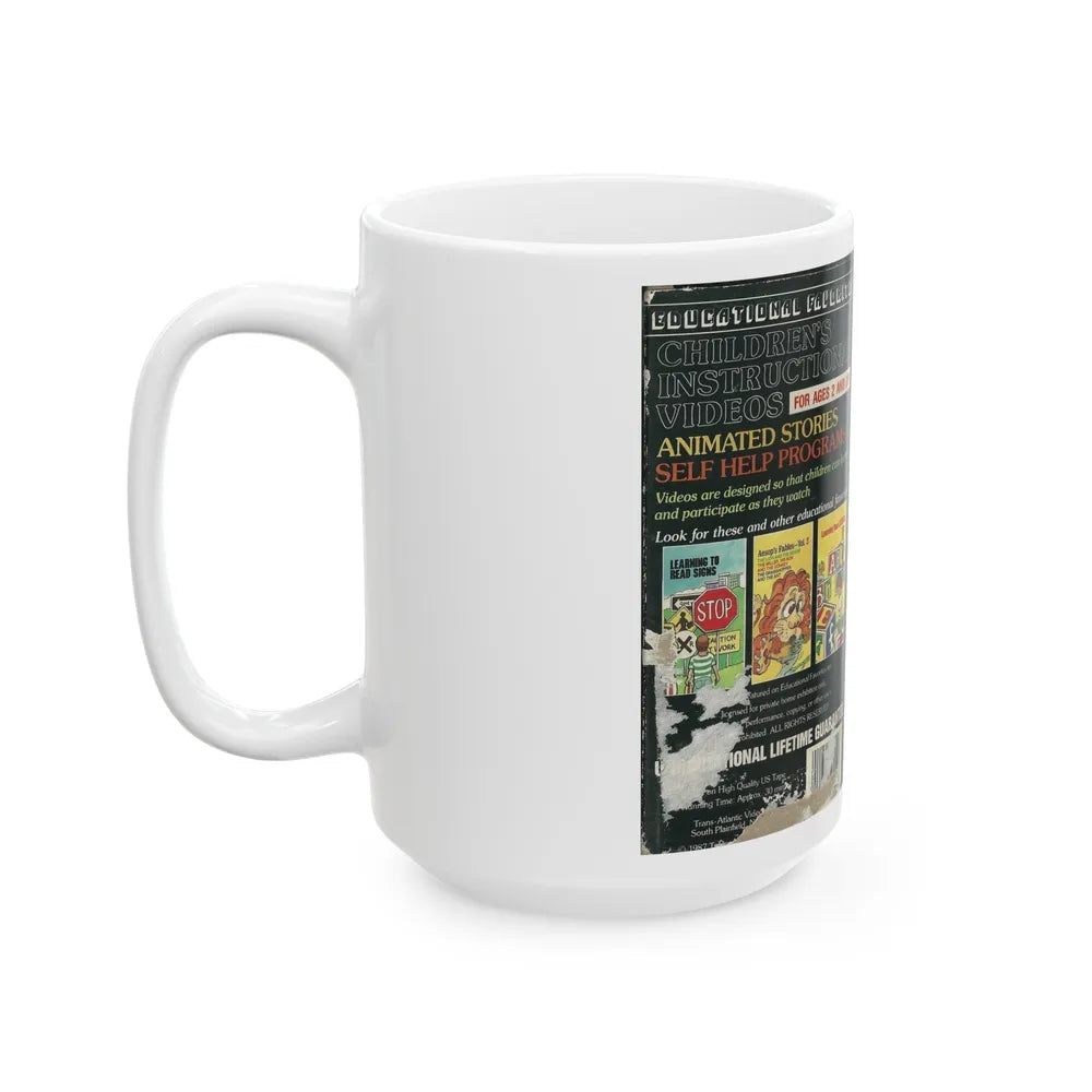 FURRY ANIMALS EDUCATIONAL FAVORITES (VHS COVER) - White Coffee Mug-Go Mug Yourself