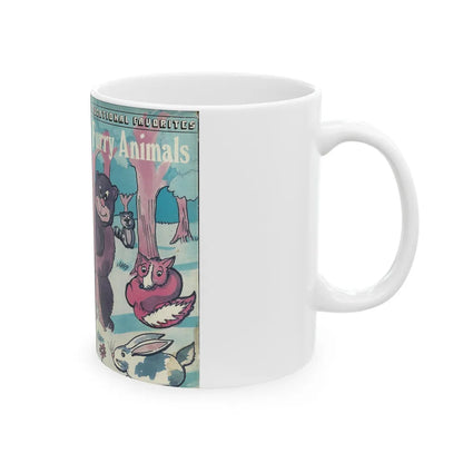 FURRY ANIMALS EDUCATIONAL FAVORITES (VHS COVER) - White Coffee Mug-Go Mug Yourself