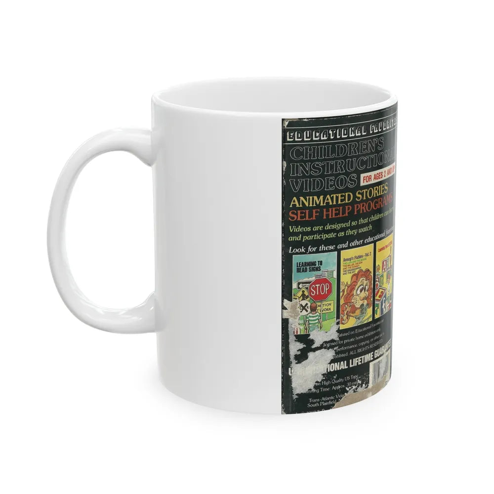 FURRY ANIMALS EDUCATIONAL FAVORITES (VHS COVER) - White Coffee Mug-Go Mug Yourself