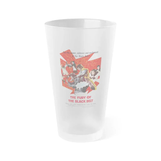 FURY OF THE BLACK BELT (THE REAL DRAGON) 1975 Movie Poster - Frosted Pint Glass 16oz 16oz Frosted - Go Mug Yourself