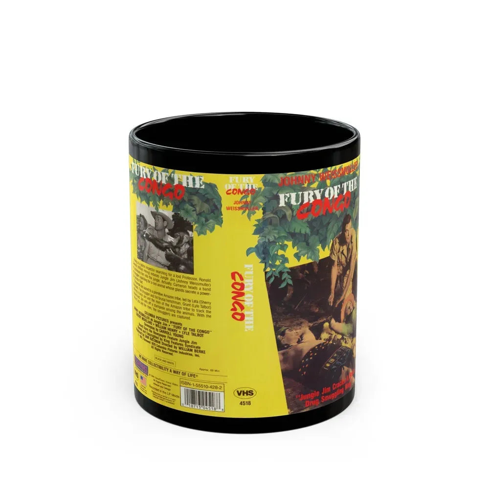 FURY OF THE CONGO (VHS COVER) - Black Coffee Mug 11oz - Go Mug Yourself
