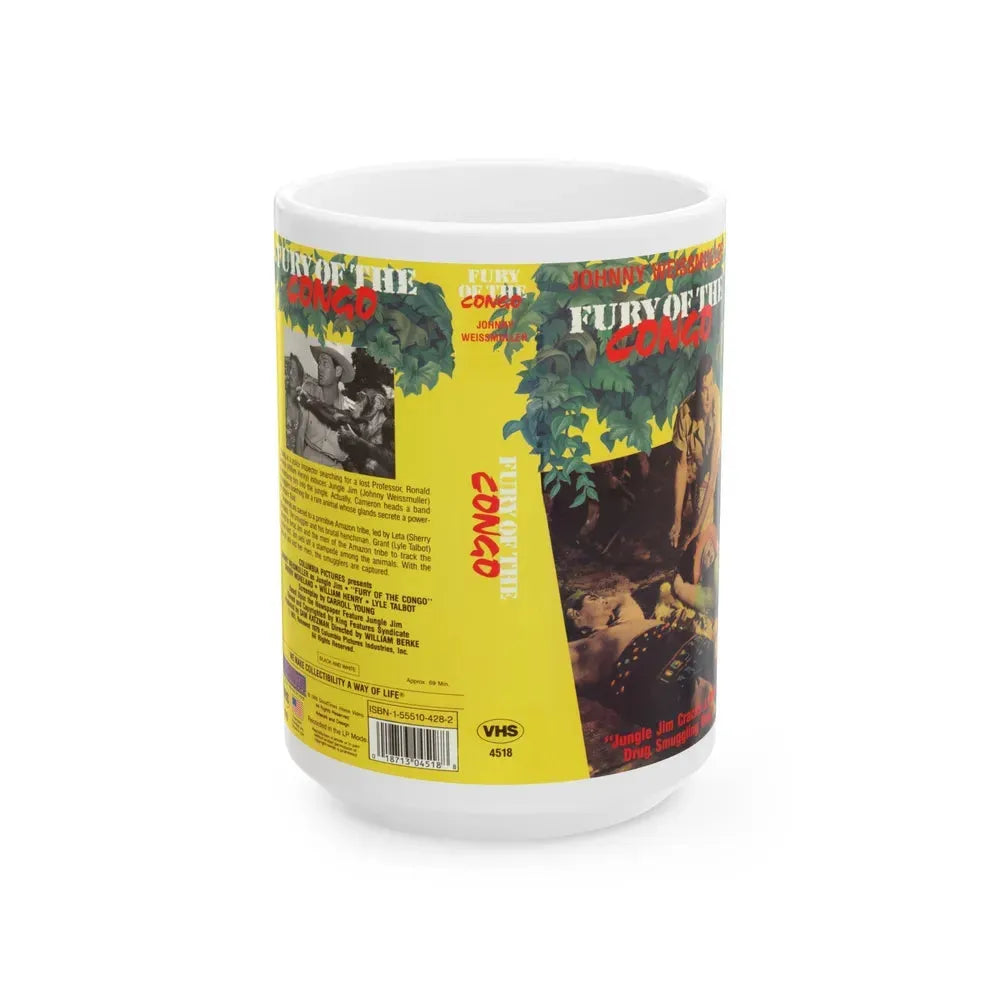 FURY OF THE CONGO (VHS COVER) - White Coffee Mug 15oz - Go Mug Yourself