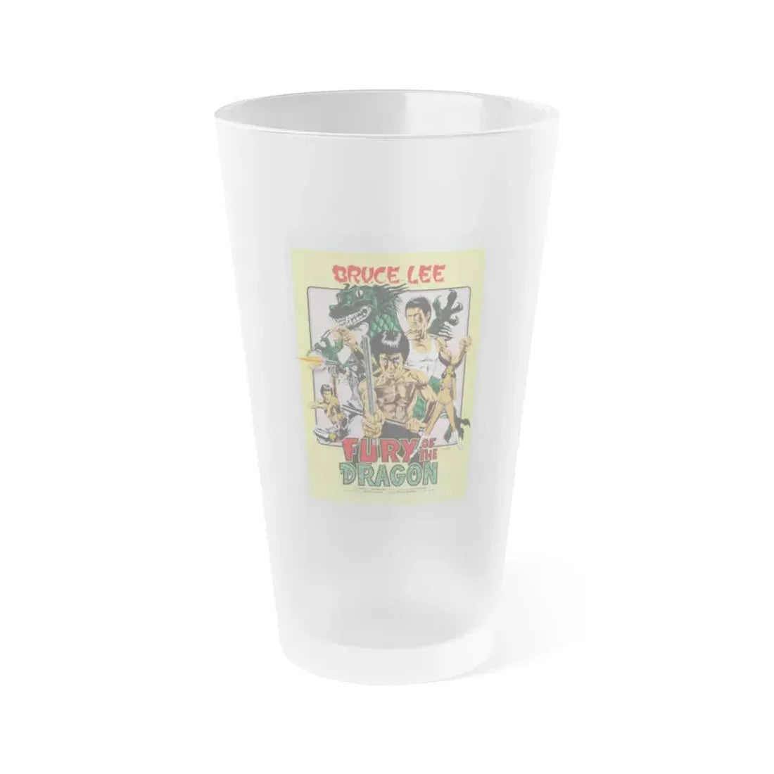 FURY OF THE DRAGON 1976 Movie Poster - Frosted Pint Glass 16oz Default Title - Go Mug Yourself