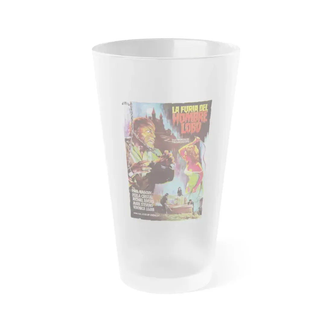 FURY OF THE WOLFMAN 1974 Movie Poster - Frosted Pint Glass 16oz Default Title - Go Mug Yourself