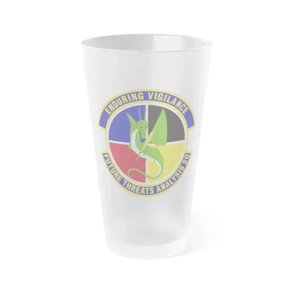 Future Threats Analysis Squadron (U.S. Air Force) Frosted Pint Glass 16oz - Go Mug Yourself