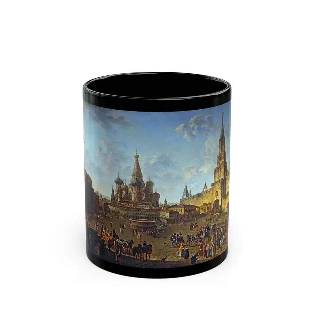 Fyodor Alekseyev (1753-1824) Red Square, Moscow - Black Coffee Mug 11oz - Go Mug Yourself