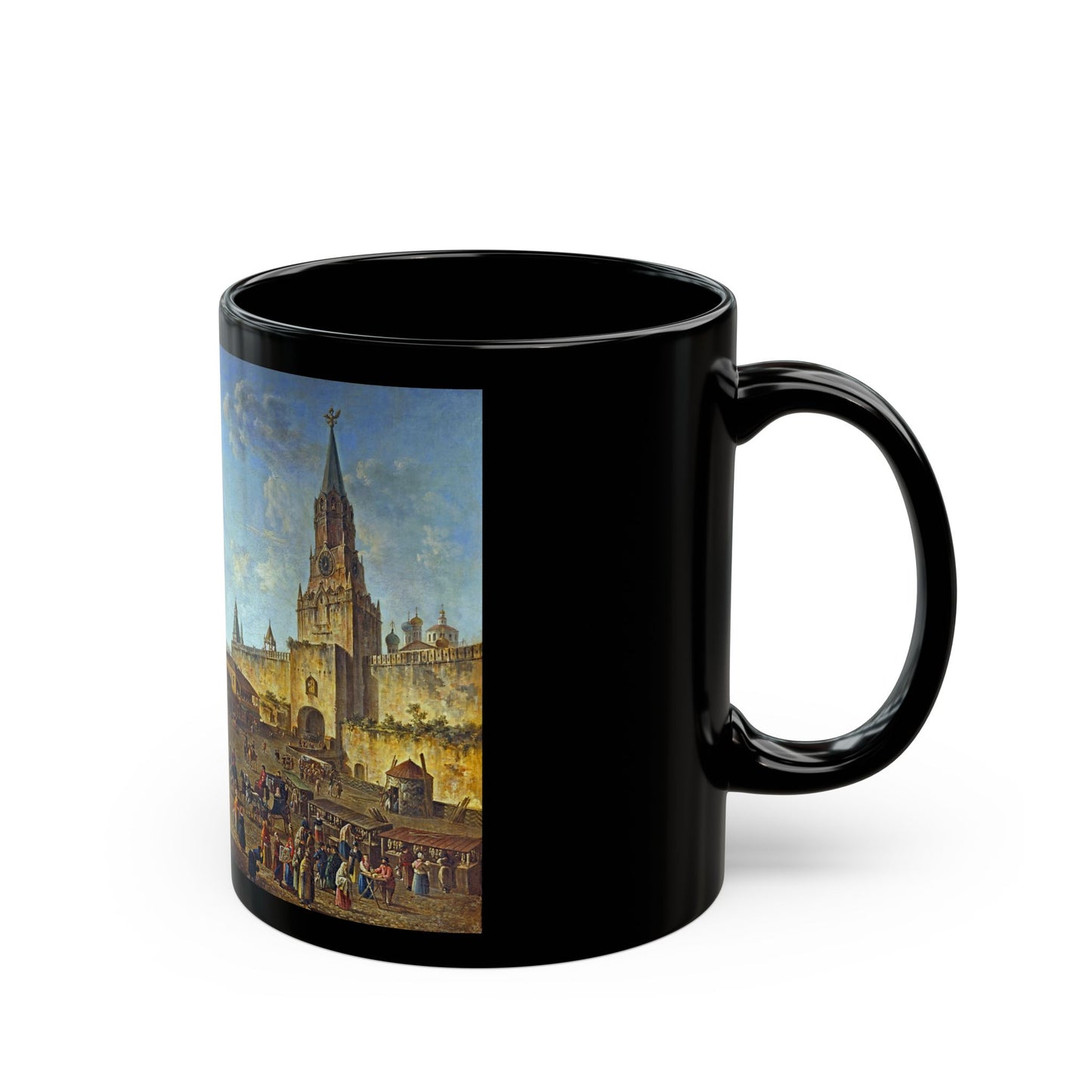 Fyodor Alekseyev (1753-1824) Red Square, Moscow - Black Coffee Mug-Go Mug Yourself
