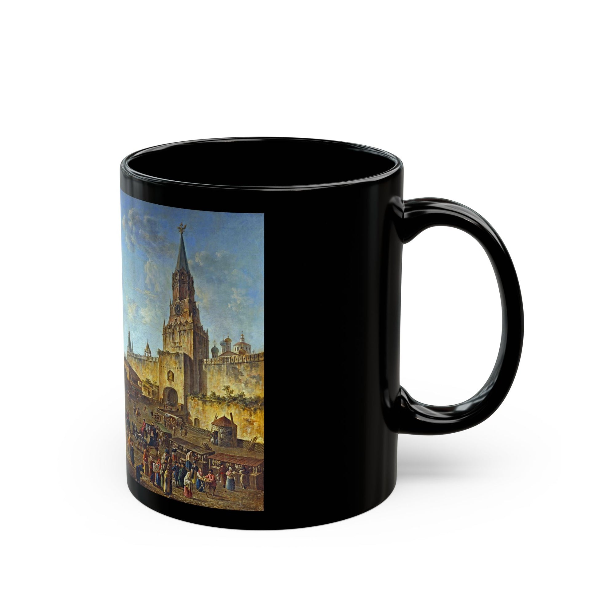 Fyodor Alekseyev (1753-1824) Red Square, Moscow - Black Coffee Mug-Go Mug Yourself