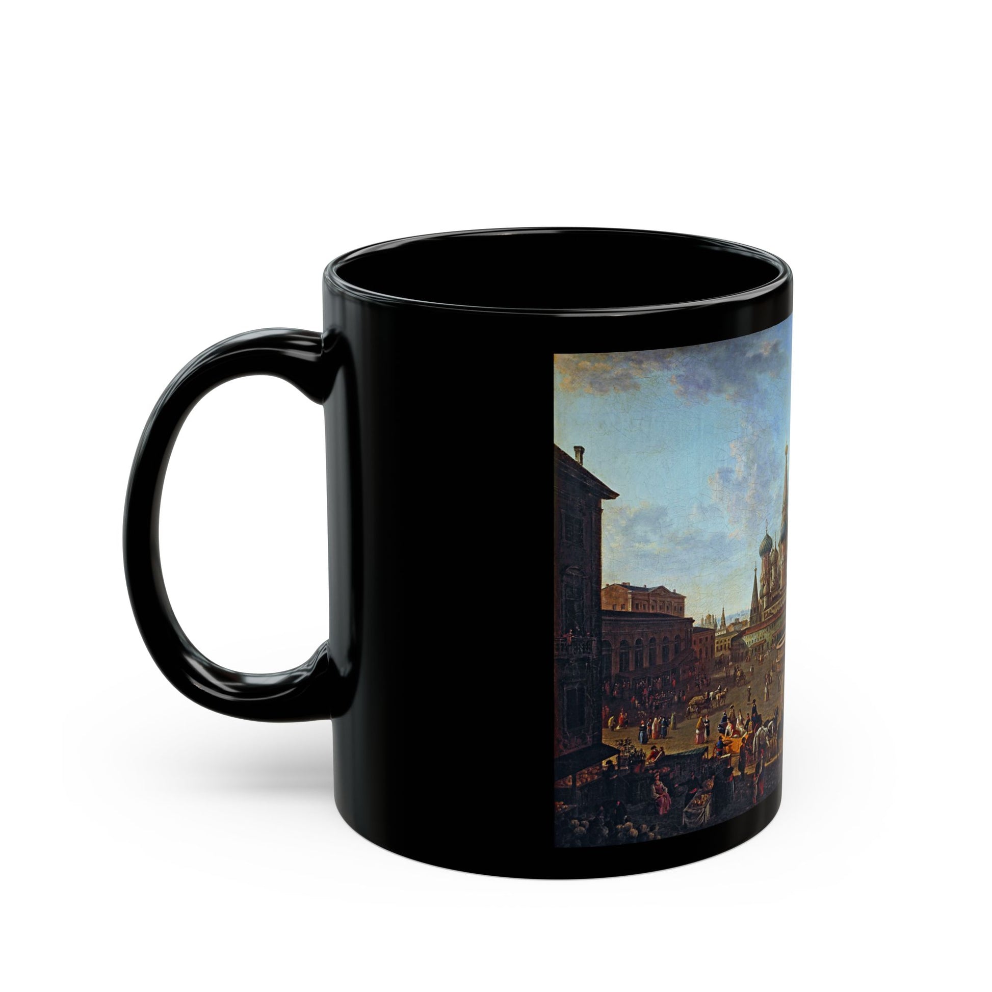 Fyodor Alekseyev (1753-1824) Red Square, Moscow - Black Coffee Mug-Go Mug Yourself