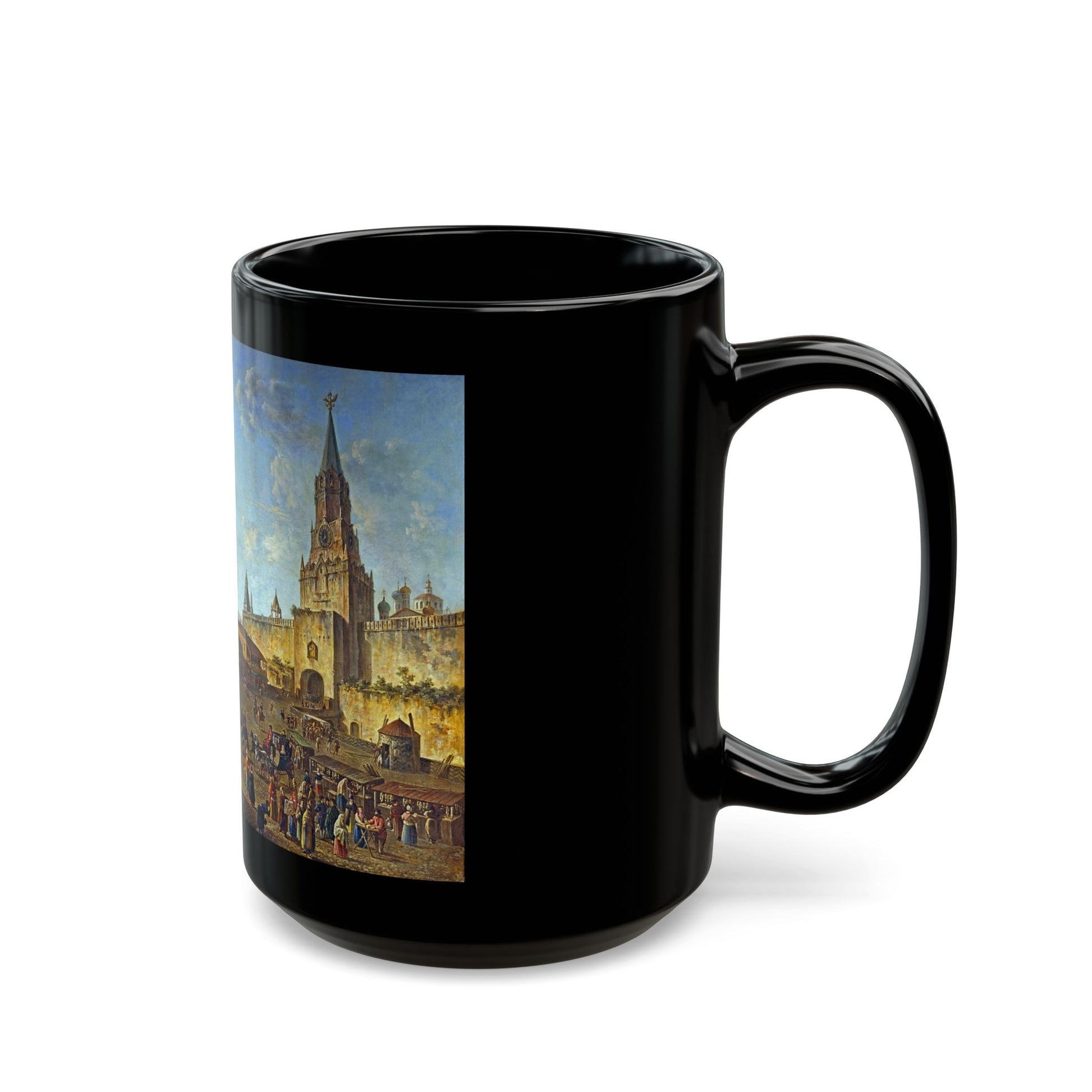 Fyodor Alekseyev (1753-1824) Red Square, Moscow - Black Coffee Mug-Go Mug Yourself