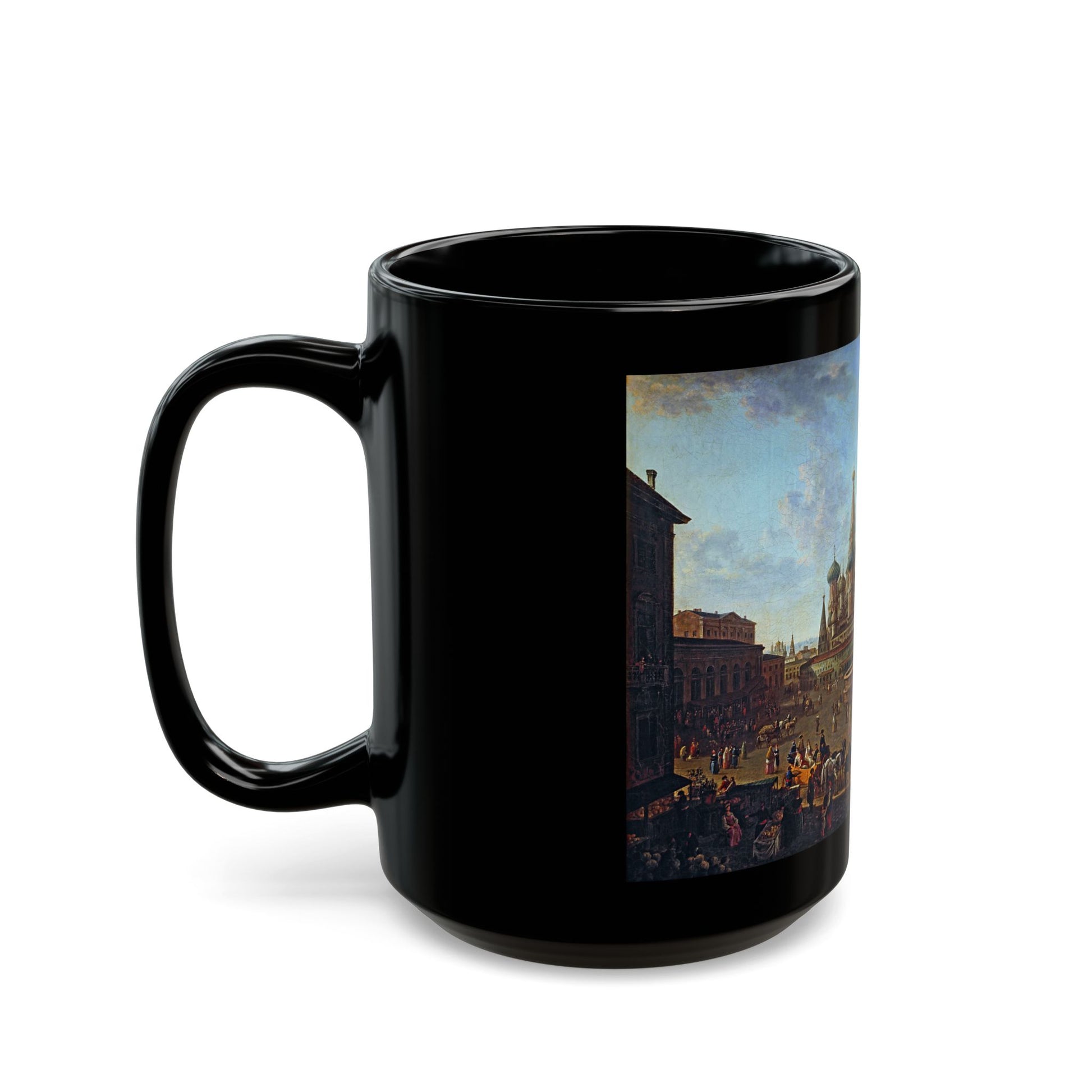 Fyodor Alekseyev (1753-1824) Red Square, Moscow - Black Coffee Mug-Go Mug Yourself