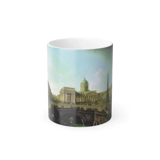Fyodor Alexeyev (1753-1824) View of the Kazan Cathedral in St Petersburg - Oil on Canvas 1811 - Color Changing Mug 11oz 11oz - Go Mug Yourself