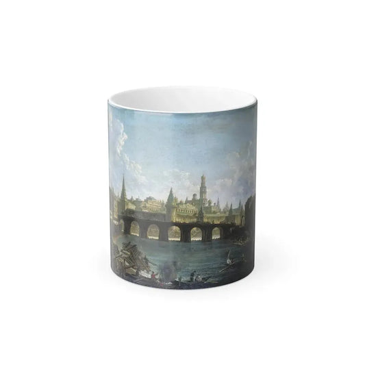 Fyodor Alexeyev (1753-1824) View of the Kremlin and the Kamenny Bridge in Moscow - Oil on Canvas - Color Changing Mug 11oz 11oz - Go Mug Yourself