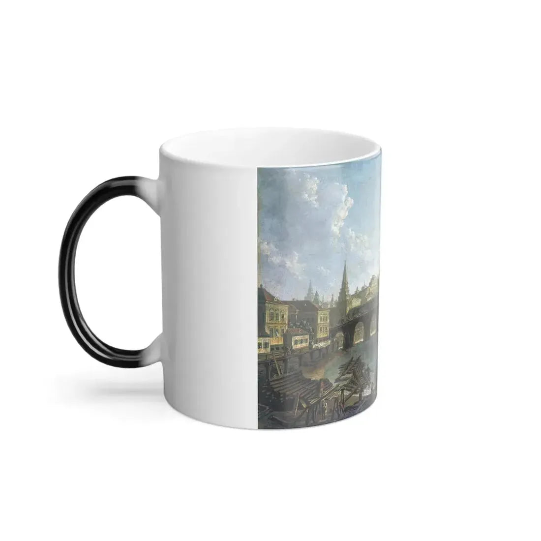 Fyodor Alexeyev (1753-1824) View of the Kremlin and the Kamenny Bridge in Moscow - Oil on Canvas - Color Changing Mug 11oz - Go Mug Yourself