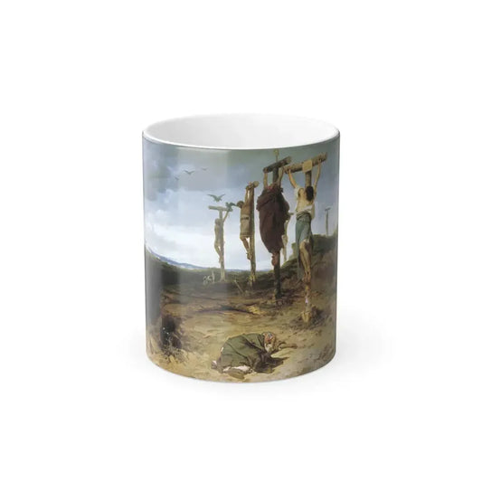 Fyodor Bronnikov (1827-1902) Cursed Field, crucified slave in ancient rome - 1878 - Color Changing Mug 11oz 11oz - Go Mug Yourself
