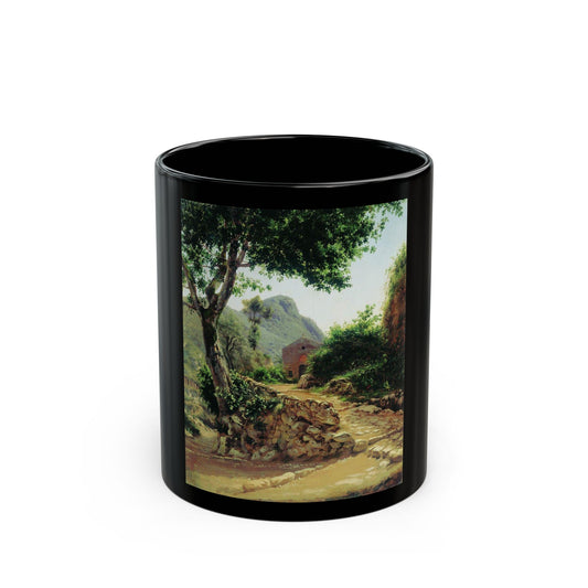 Fyodor Bronnikov (1827-1902) Landscape with tree - Black Coffee Mug-11oz-Go Mug Yourself