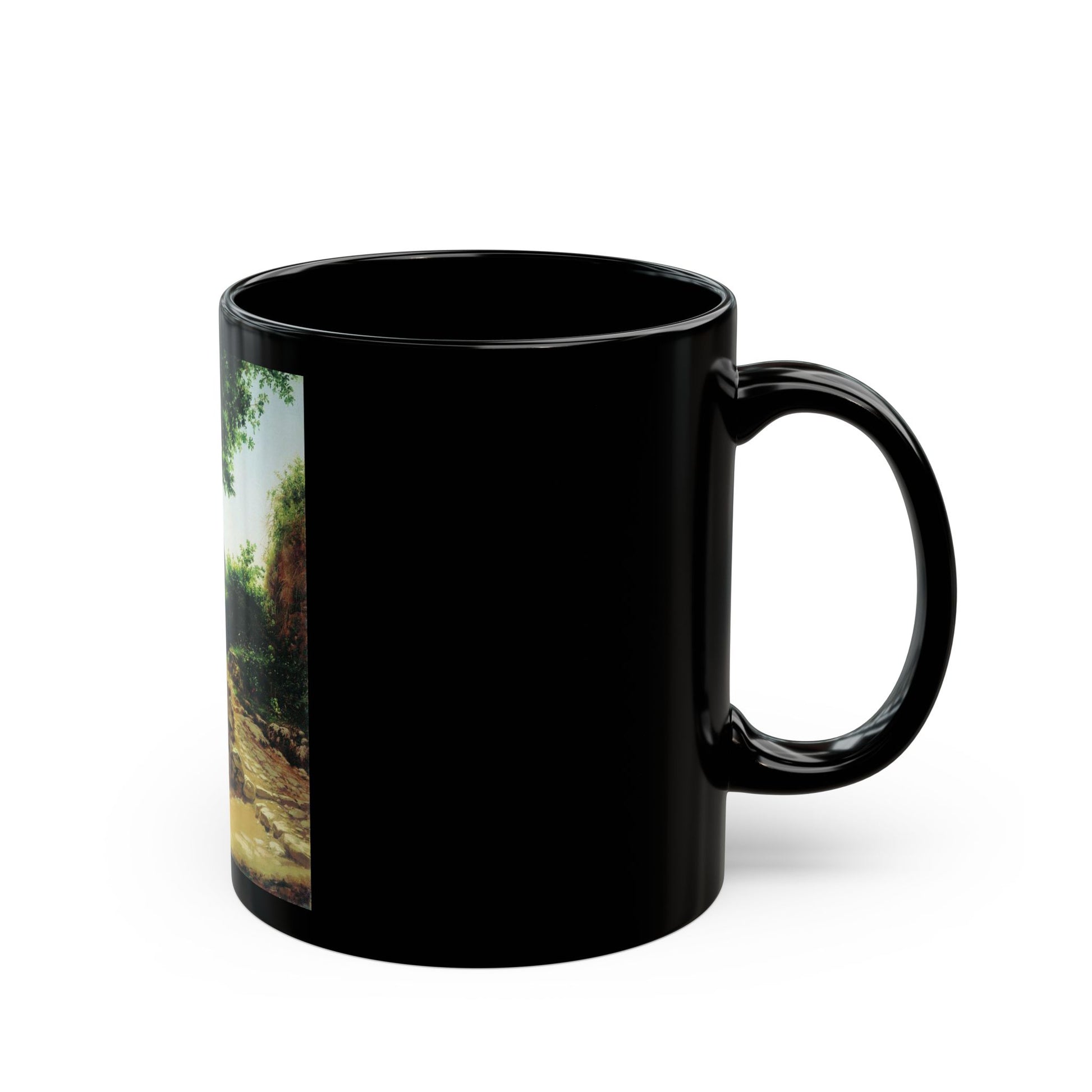 Fyodor Bronnikov (1827-1902) Landscape with tree - Black Coffee Mug-Go Mug Yourself