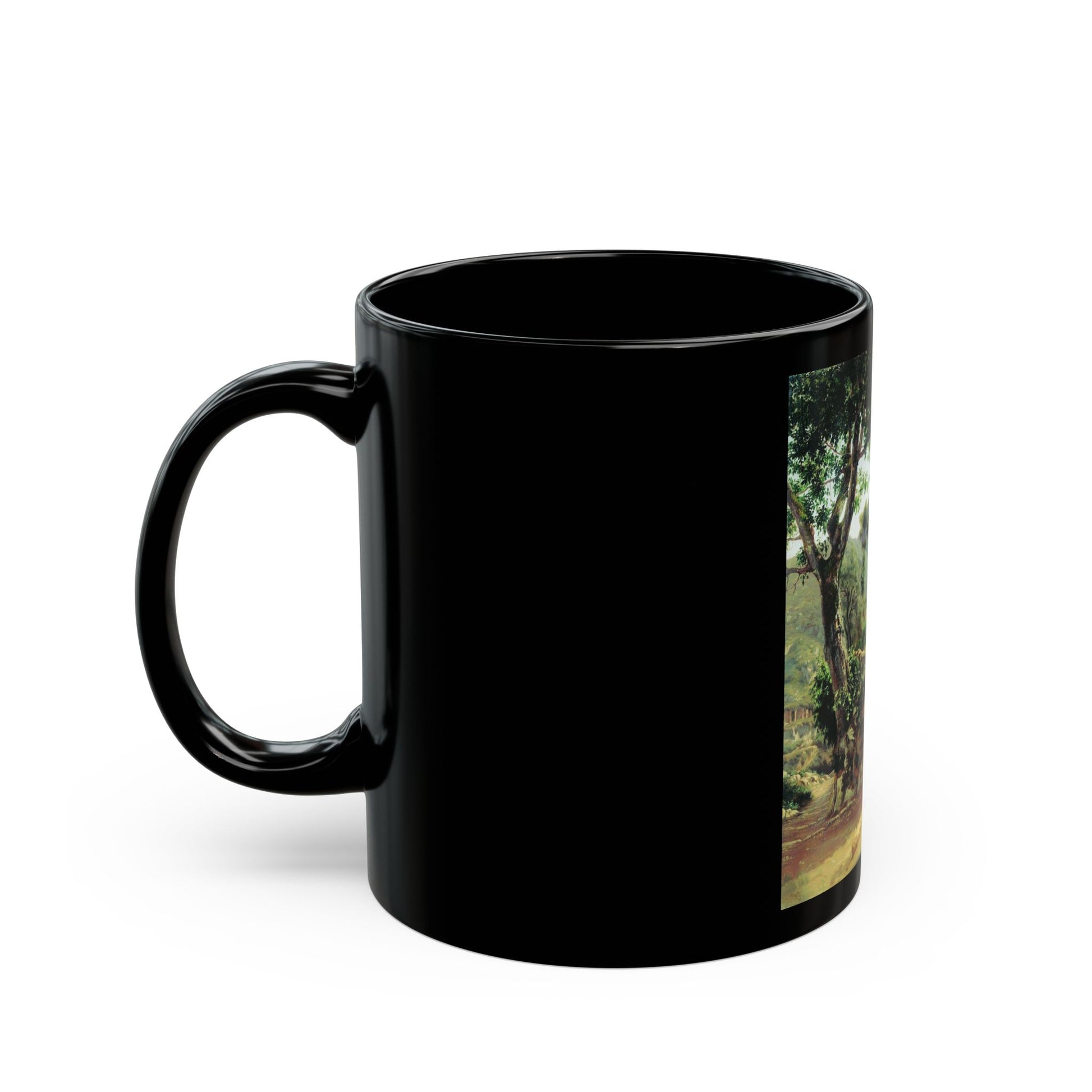 Fyodor Bronnikov (1827-1902) Landscape with tree - Black Coffee Mug-Go Mug Yourself