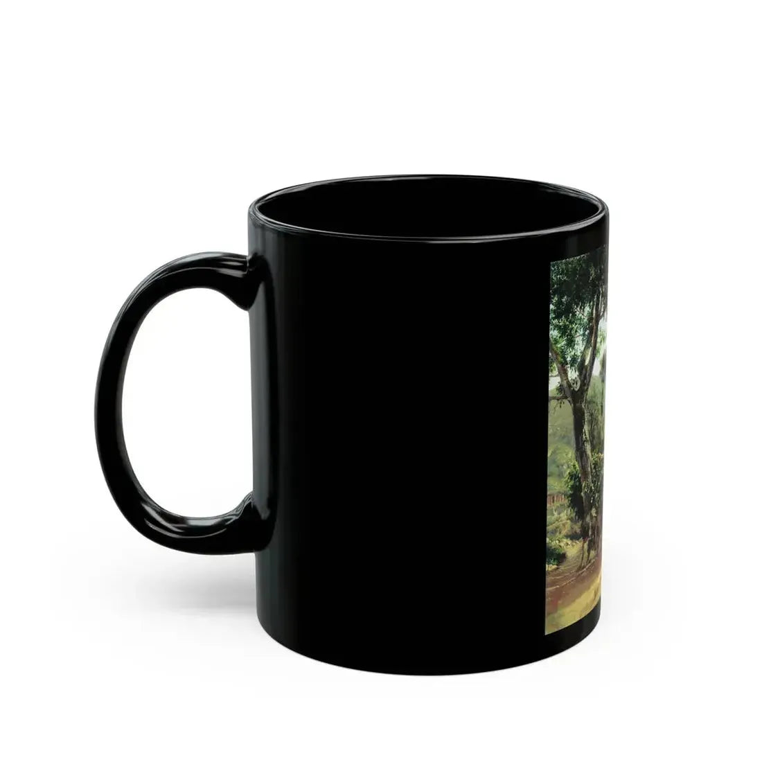 Fyodor Bronnikov (1827-1902) Landscape with tree - Black Coffee Mug - Go Mug Yourself