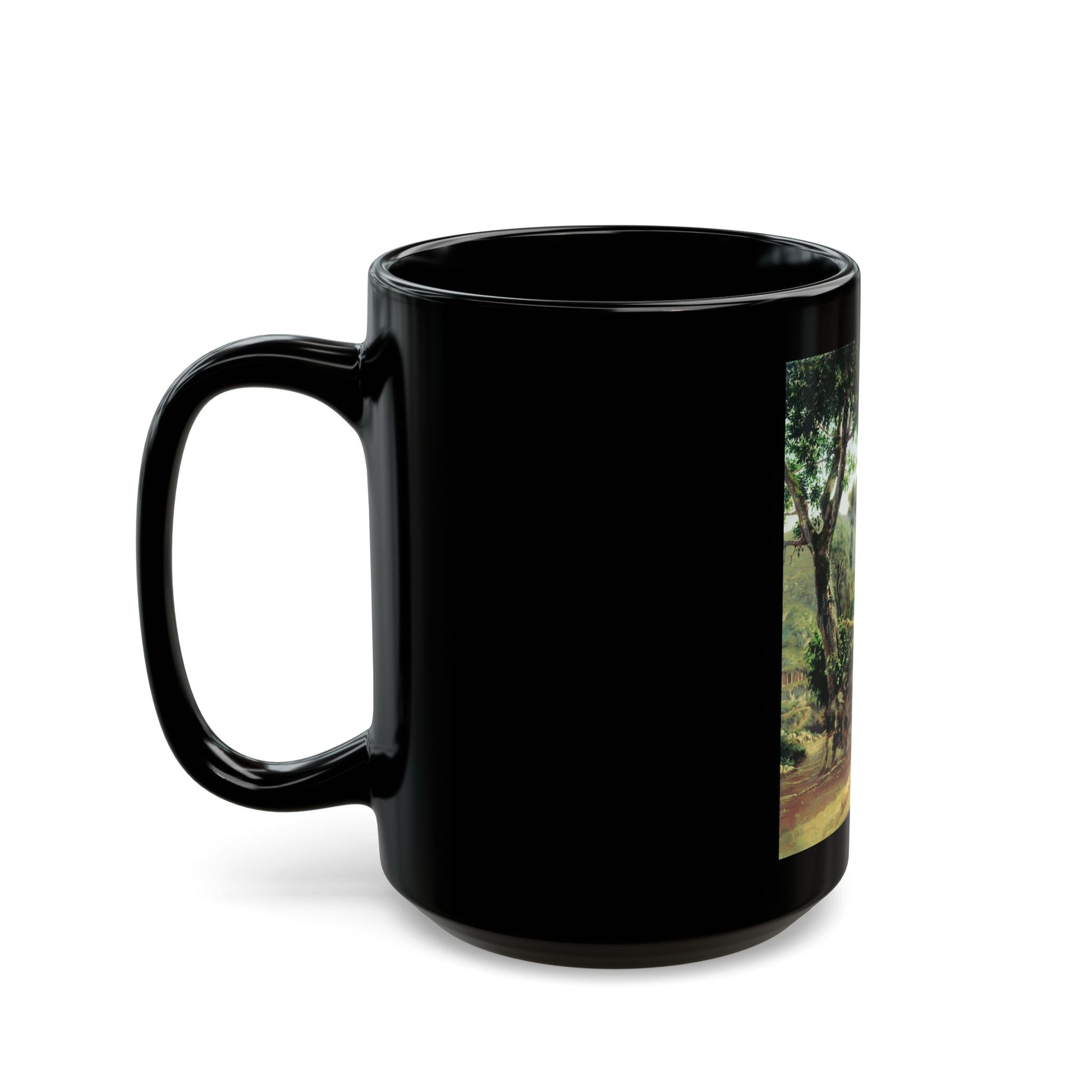 Fyodor Bronnikov (1827-1902) Landscape with tree - Black Coffee Mug-Go Mug Yourself