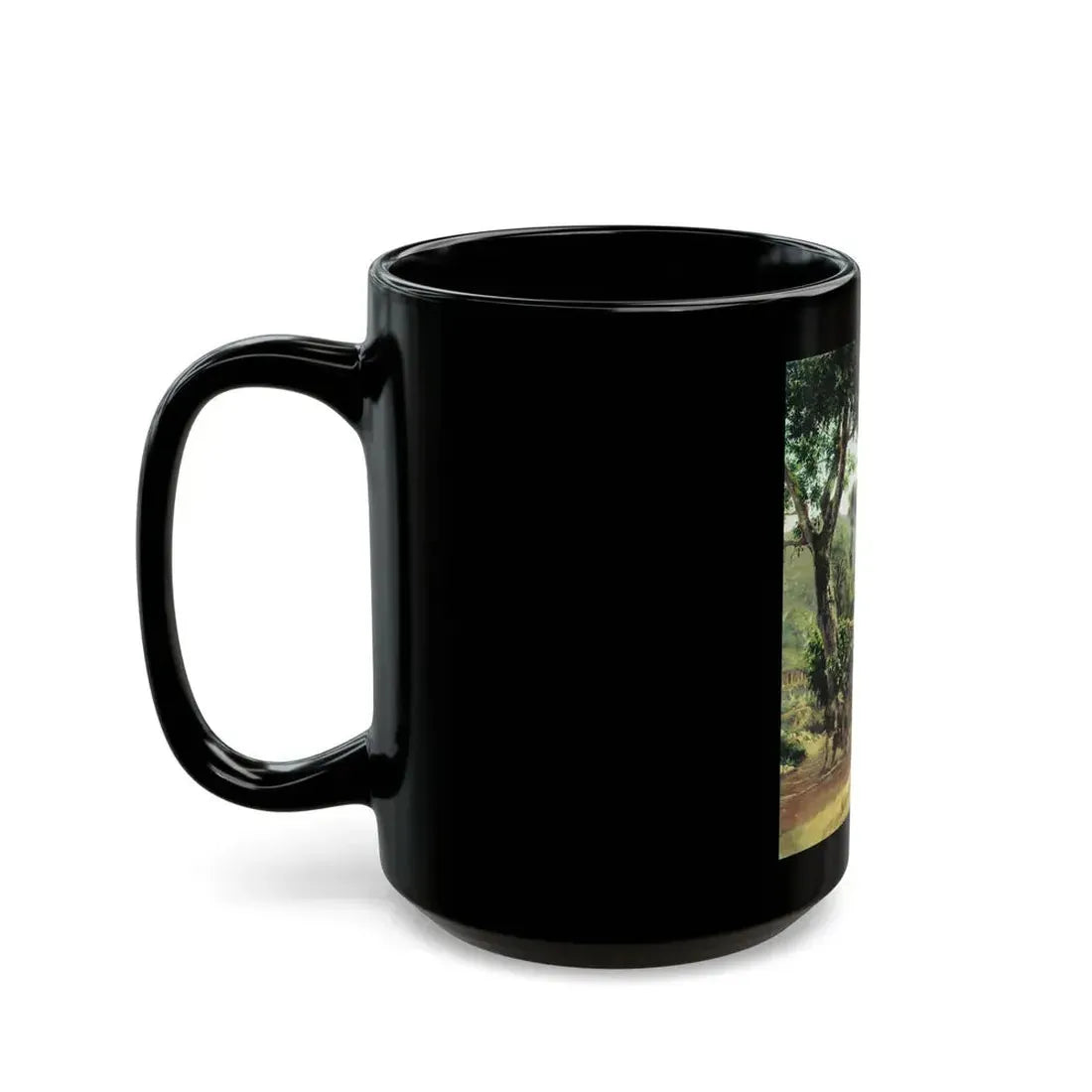 Fyodor Bronnikov (1827-1902) Landscape with tree - Black Coffee Mug - Go Mug Yourself