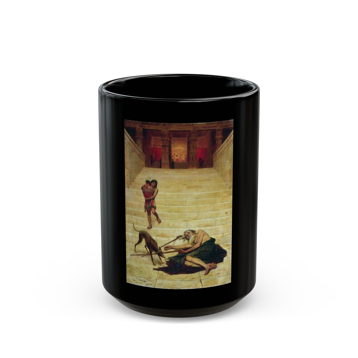 Fyodor Bronnikov (1827-1902) Parable of Lazarus - Black Coffee Mug-15oz-Go Mug Yourself