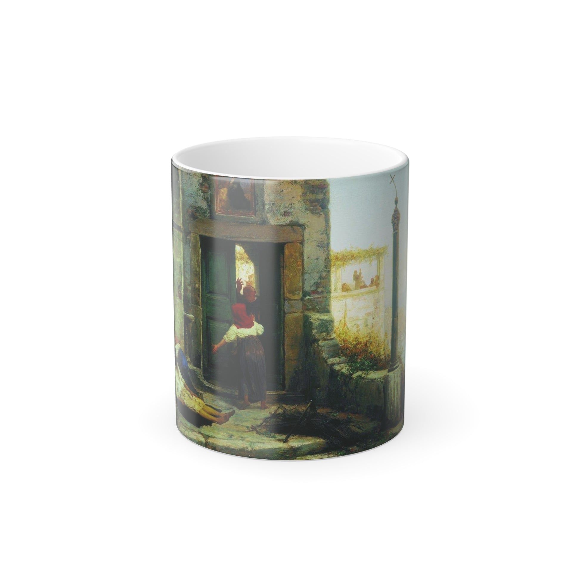 Fyodor Bronnikov (1827-1902) Sick Man at the Walls of a Monastery - Color Changing Mug 11oz-11oz-Go Mug Yourself