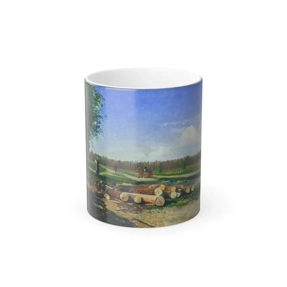 Fyodor Vasilyev (1850-1873) Logs By the Road - 1867-69 - Color Changing Mug 11oz 11oz - Go Mug Yourself