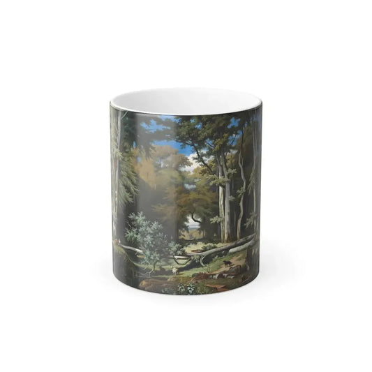 Gabriel Bouret (1817-1890) Travellers resting in a clearing - Oil on Canvas 1843 - Color Changing Mug 11oz 11oz - Go Mug Yourself
