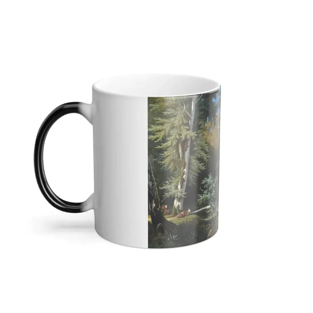 Gabriel Bouret (1817-1890) Travellers resting in a clearing - Oil on Canvas 1843 - Color Changing Mug 11oz - Go Mug Yourself