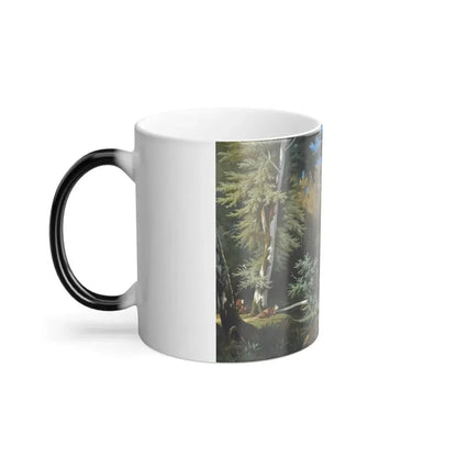 Gabriel Bouret (1817-1890) Travellers resting in a clearing - Oil on Canvas 1843 - Color Changing Mug 11oz - Go Mug Yourself