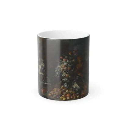 Gaetano Cusati (%3f-1720) Still Life with Flowers and Fruits - Oil on Canvas - Color Changing Mug 11oz 11oz - Go Mug Yourself