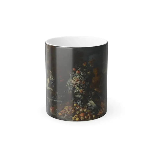 Gaetano Cusati (%3f-1720) Still Life with Flowers and Fruits - Oil on Canvas - Color Changing Mug 11oz 11oz - Go Mug Yourself