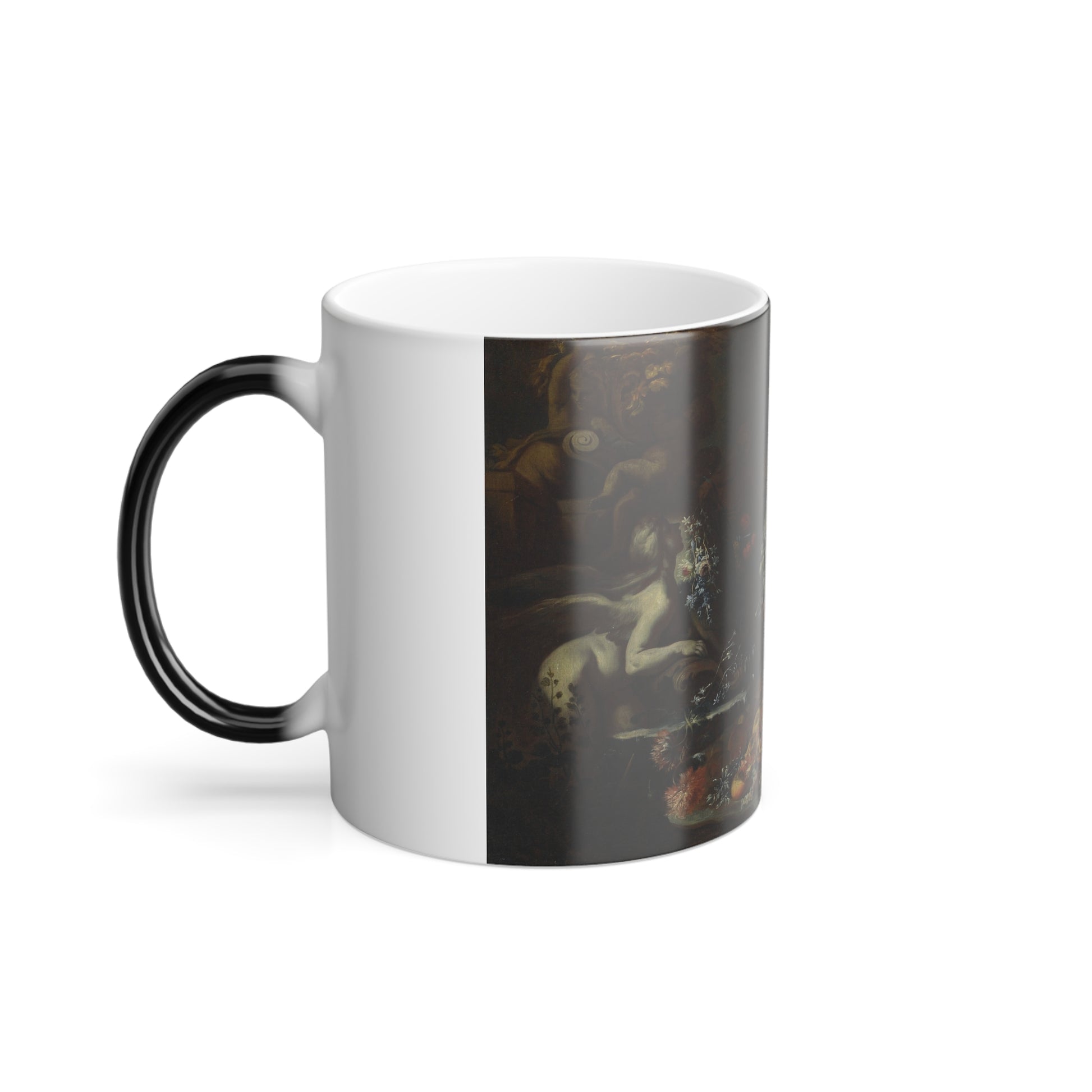 Gaetano Cusati (%3f-1720) Still Life with Flowers and Fruits - Oil on Canvas - Color Changing Mug 11oz-Go Mug Yourself