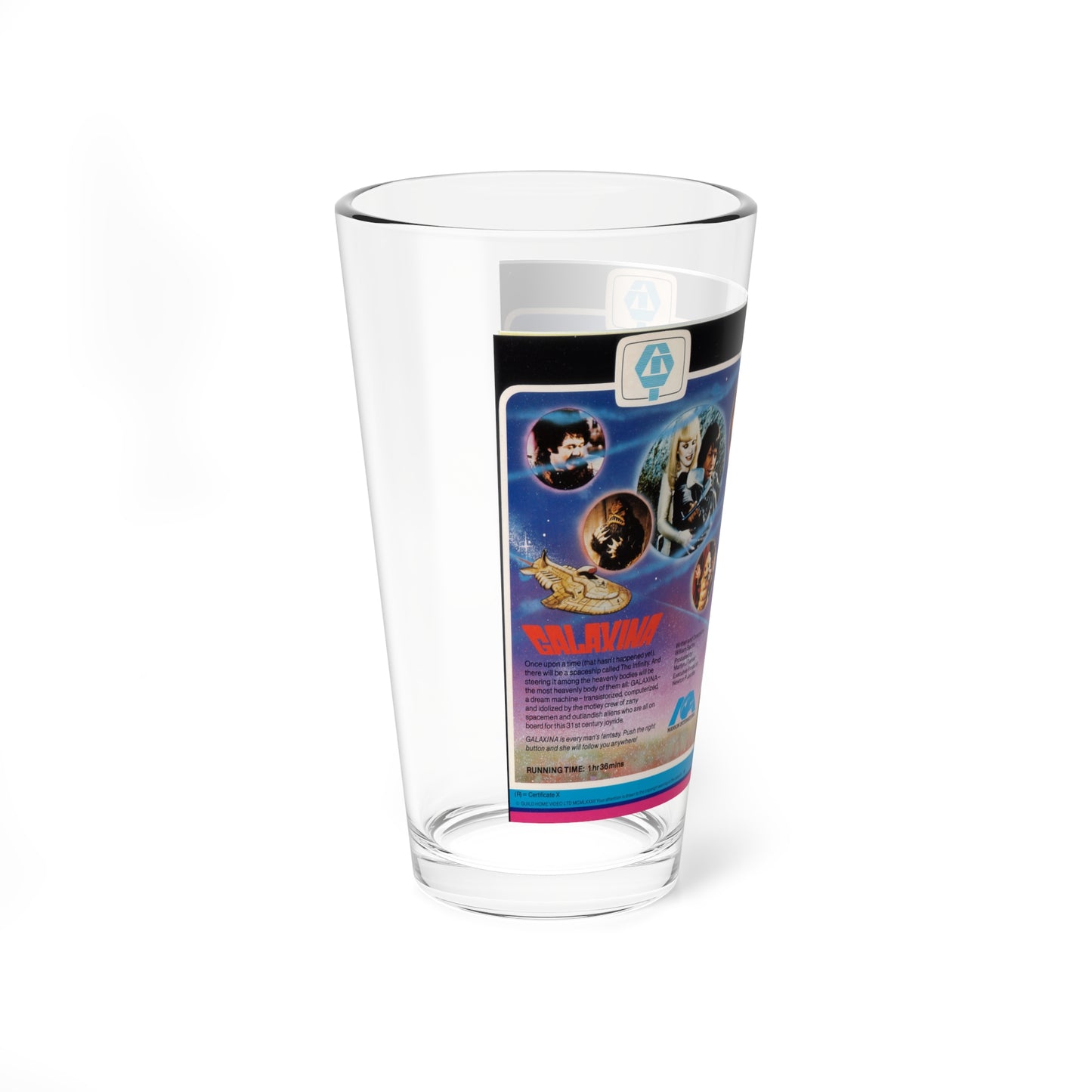 GALAXINA (VHS COVER) Pint Glass 16oz-Go Mug Yourself