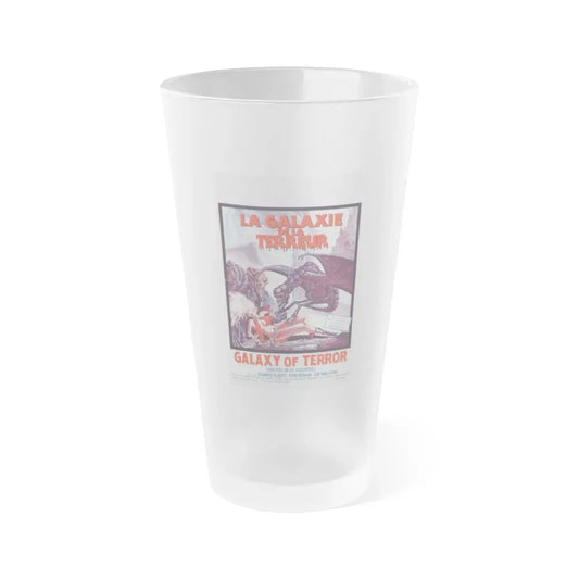 GALAXY OF TERROR (BELGIAN) 1981 Movie Poster - Frosted Pint Glass 16oz 16oz Frosted - Go Mug Yourself