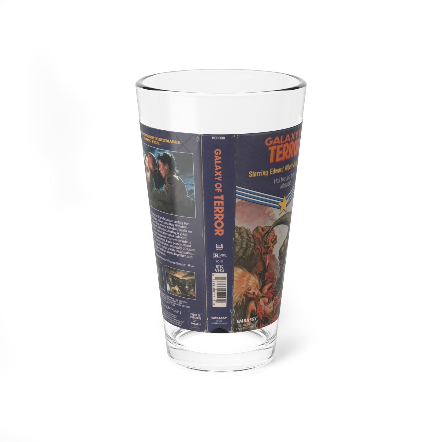 GALAXY OF TERROR (VHS COVER) Pint Glass 16oz-16oz-Go Mug Yourself