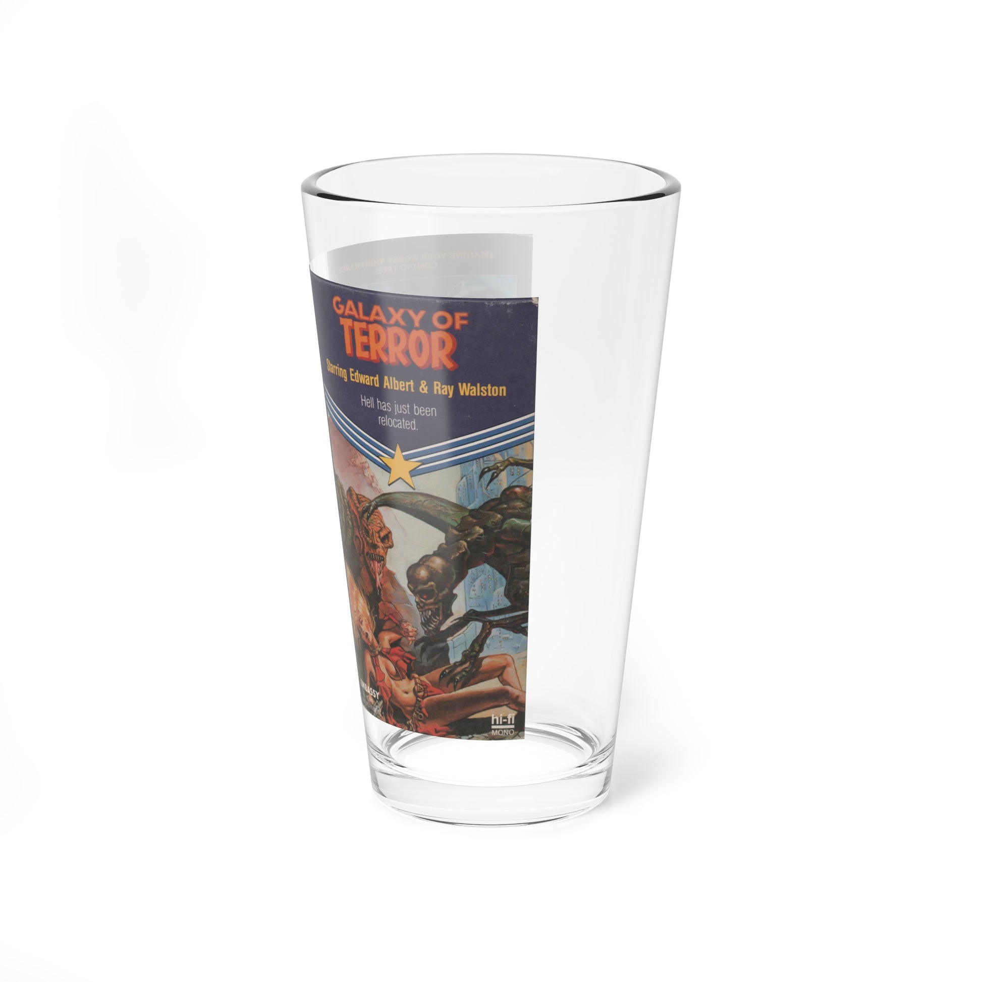 GALAXY OF TERROR (VHS COVER) Pint Glass 16oz-Go Mug Yourself